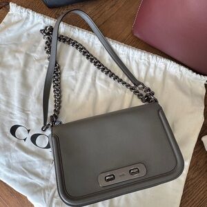 Coach Gray Leather Shoulder Bag